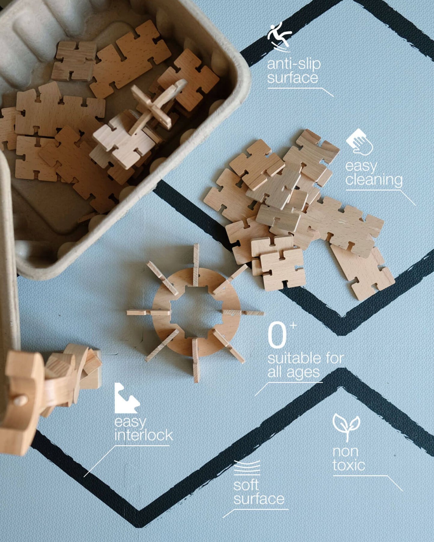 Beni - Cloudy gray - Play mat