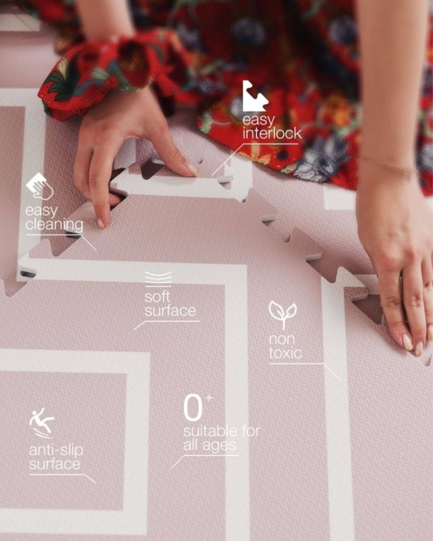Modern Blocks - Old pink - Play mat